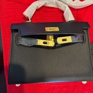 Luxury Black and Gold Satchel